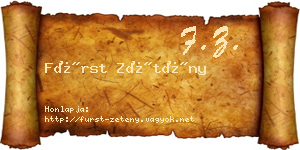 Fürst Zétény névjegykártya